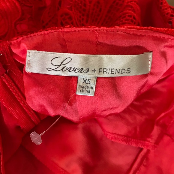 Red Lace Lovers & Friends romper with pockets - Picture 4 of 5